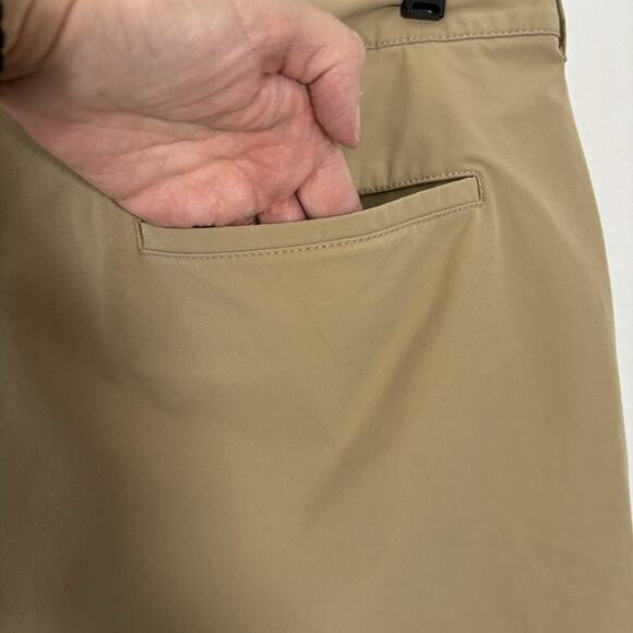 J Crew Tech Shorts Men 38 Khaki Chino Lightweight Stretch 9" Inseam Tan Golf - Picture 7 of 10